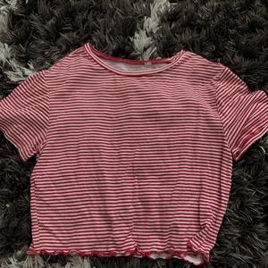 pacsun red striped crop top